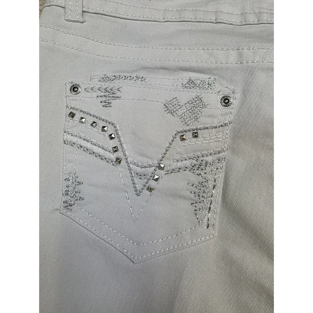 VGS Denim Jeans Womens 16 White Studded Pockets‎ Casual Travel Pants Weekend Fun